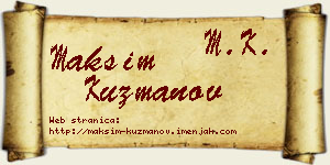Maksim Kuzmanov vizit kartica